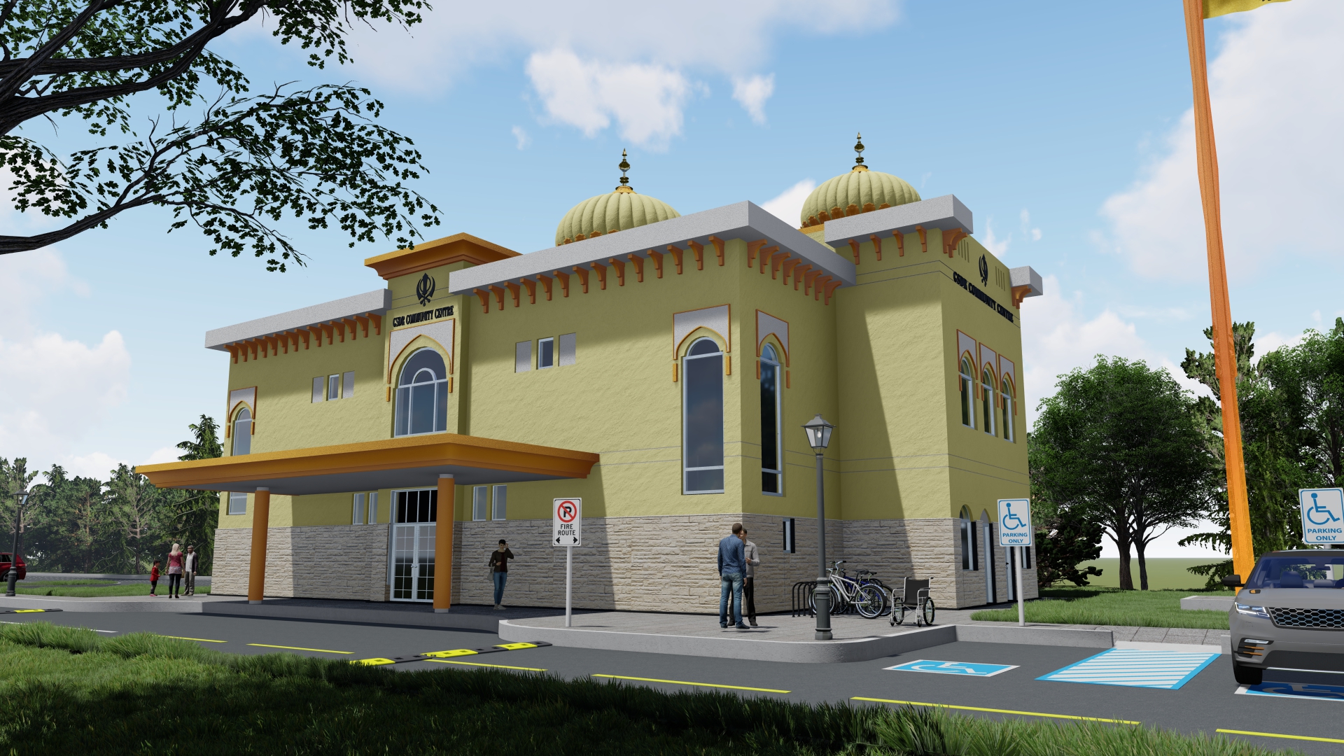 GSDR New Gurudwara Front Perspective View
